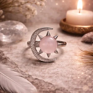 Anillo Sol y Luna con mineral