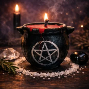Vela Caldero con Pentáculo – Protección & Poder Ritual